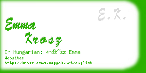 emma krosz business card